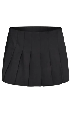 New PrettyLittleThing Tailored Pleated Mini Skort Black