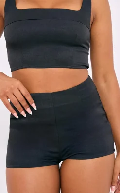 Outlet PrettyLittleThing Tailored Woven High Waisted Shorts Black