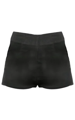 Outlet PrettyLittleThing Tailored Woven High Waisted Shorts Black