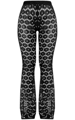 Black Textured Beach Flares