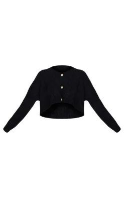 PrettyLittleThing Cardigans*Textured Cable Knit Cropped Cardigan