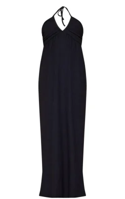 Textured Cross Halterneck Maxi Dress-PrettyLittleThing Best