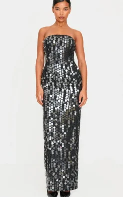 Textured Disk Sequin Maxi Dress-PrettyLittleThing Hot