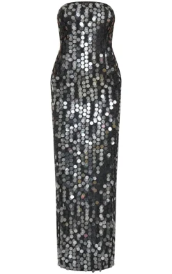 Textured Disk Sequin Maxi Dress-PrettyLittleThing Hot