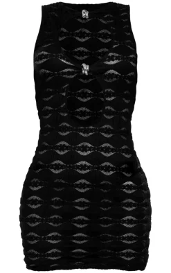 Textured Gold Trim Detail Cut Out Bodycon Dress-PrettyLittleThing Outlet
