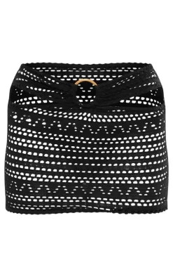 Textured Jersey Ring Detail Cut Out Micro Mini Skirt-PrettyLittleThing Sale