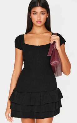 Textured Knit Rara Mini Dress-PrettyLittleThing Clearance