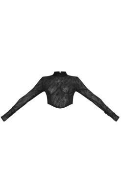 PrettyLittleThing Corsets*Textured Lace Bust Detail Corset Top