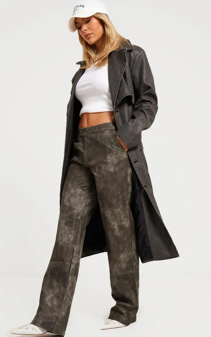 PrettyLittleThing Trench Coats*Textured PU Trench