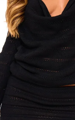 Outlet PrettyLittleThing Textured Rib Low Rise Micro Mini Skirt Black