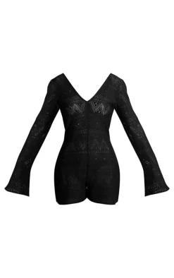 PrettyLittleThing Unitards*Textured Scoop Neck Long Sleeve Unitard