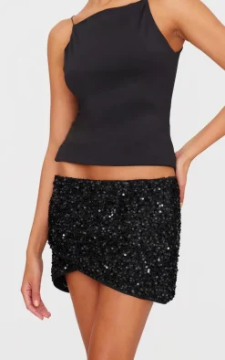 Textured Sequin Mini Skirt-PrettyLittleThing Online