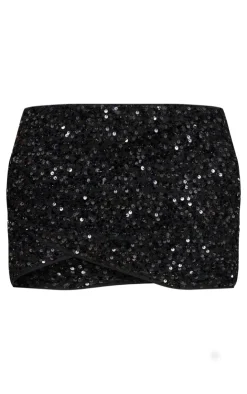 Textured Sequin Mini Skirt-PrettyLittleThing Online