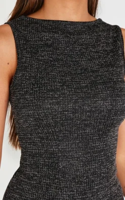 Textured Sleeveless Bodycon Dress-PrettyLittleThing Online