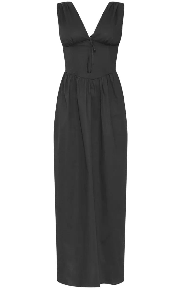 Tie Detail Corset Maxi Dress-PrettyLittleThing Sale
