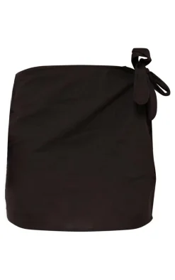 PrettyLittleThing Tie Side Mini Skirt Black