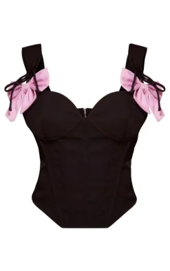 PrettyLittleThing Corsets*Tie Strap Bow Detail Boned Corset