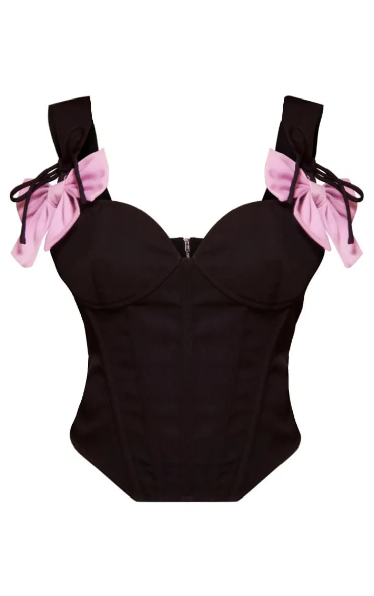 PrettyLittleThing Corsets*Tie Strap Bow Detail Boned Corset