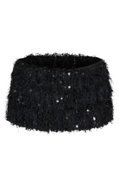 PrettyLittleThing Christmas Party Outfits*Tinsel Velvet Rara Mini Skort