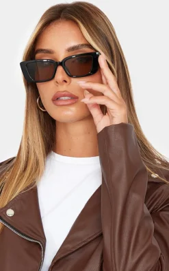 PrettyLittleThing Square Sunglasses*Tinted Lens Flared Rectangular Frame Sunglasses