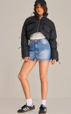 PrettyLittleThing Puffer Jackets*Toggle Detail Cropped Oversized Puffer Jacket