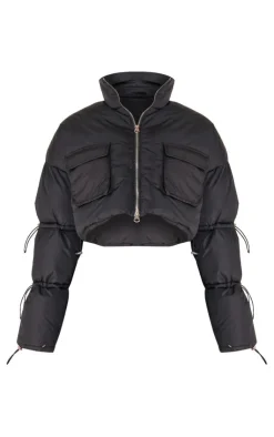 PrettyLittleThing Puffer Jackets*Toggle Detail Cropped Oversized Puffer Jacket