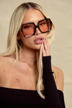 PrettyLittleThing Square Sunglasses*Tort Orange Lens Square Sunglasses