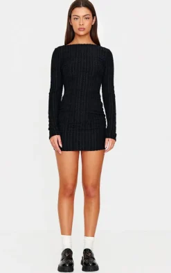 Towel Boat Neck Bodycon Dress-PrettyLittleThing Clearance