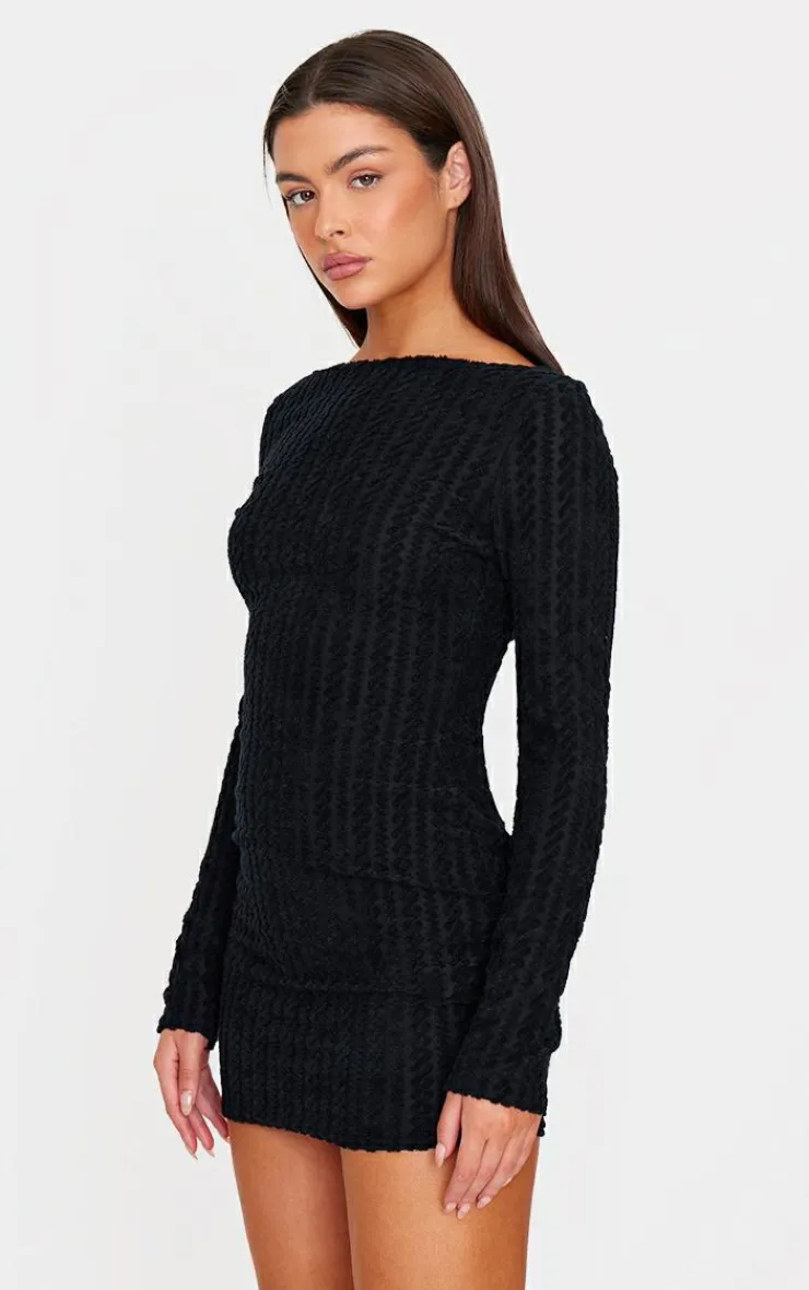 Towel Boat Neck Bodycon Dress-PrettyLittleThing Clearance