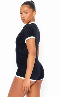 PrettyLittleThing Unitards*Toweling Contrast Detail Unitard