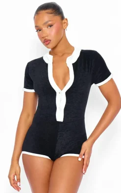 PrettyLittleThing Unitards*Toweling Contrast Detail Unitard