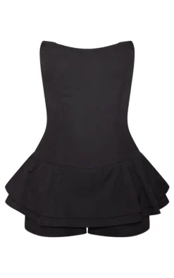Twill Bandeau Rara Romper-PrettyLittleThing Discount