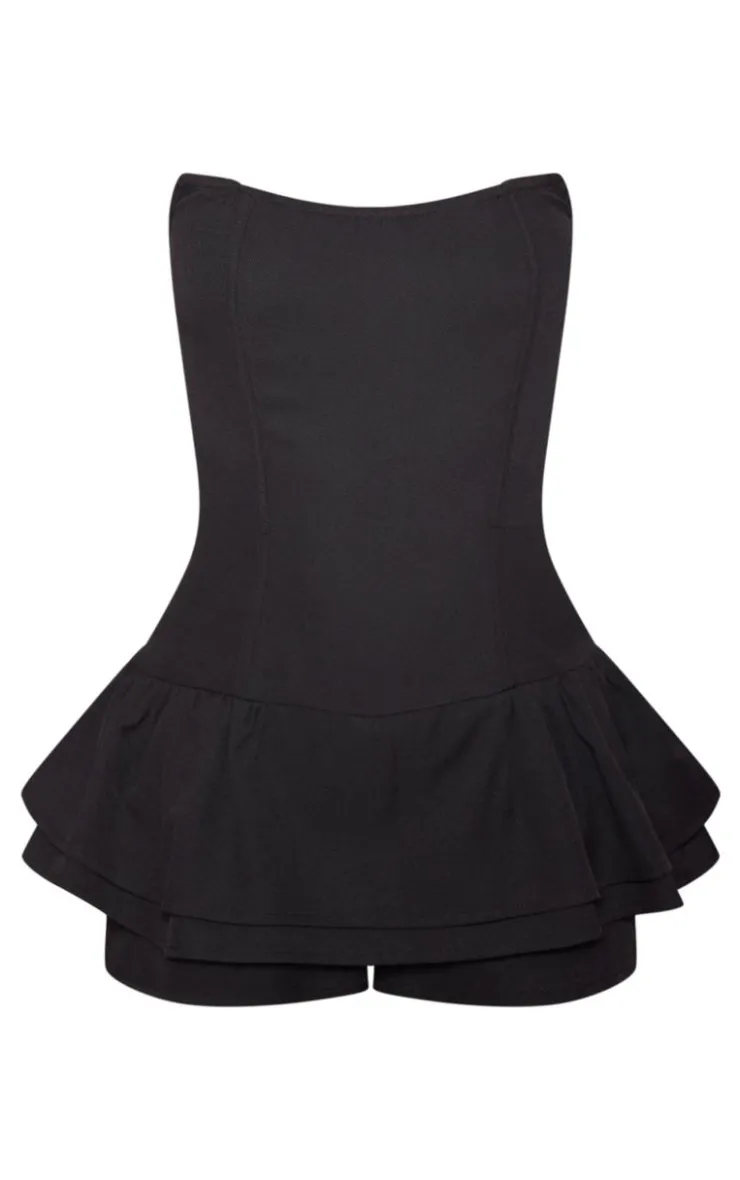 Twill Bandeau Rara Romper-PrettyLittleThing Discount