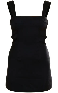 Twill Cut Out Bow Shift Dress-PrettyLittleThing