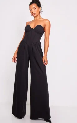 Underwire Corset Detail Tailored Jumpsuit-PrettyLittleThing Online