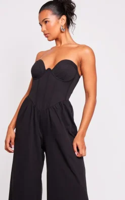 Underwire Corset Detail Tailored Jumpsuit-PrettyLittleThing Online