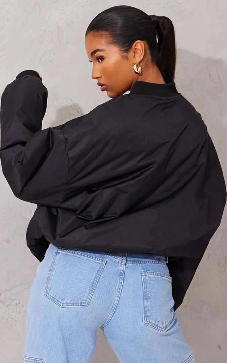 PrettyLittleThing Bomber Jackets*Utility Pocket Graphic Front Bomber Jacket