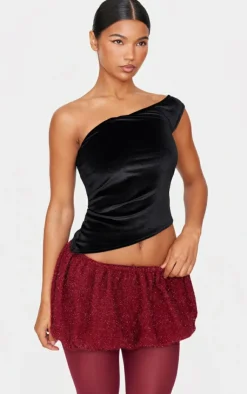 Velvet Asymmetric Long Top-PrettyLittleThing Best