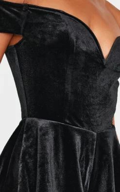 Velvet Bardot Sweetheart Neckline Floaty Romper-PrettyLittleThing Outlet