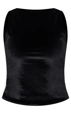 Velvet Boatneck Long Top-PrettyLittleThing New