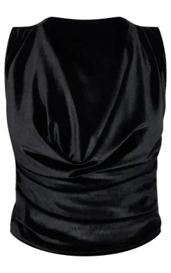 Velvet Cowl Neck Sleeveless Long Top-PrettyLittleThing Outlet
