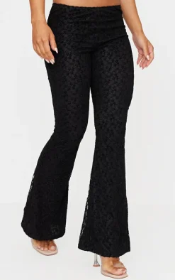 PrettyLittleThing Christmas Day Outfits*Velvet Lace Flare Leg Pants