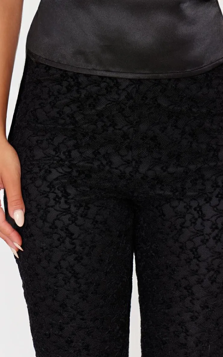 PrettyLittleThing Christmas Day Outfits*Velvet Lace Flare Leg Pants