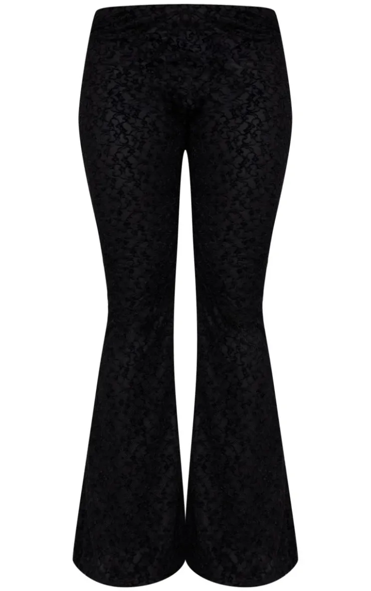 PrettyLittleThing Christmas Day Outfits*Velvet Lace Flare Leg Pants