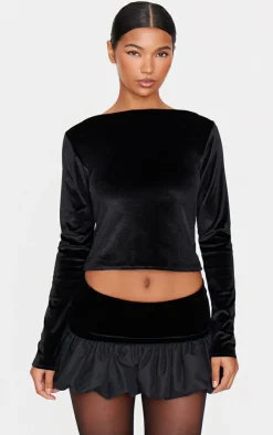 PrettyLittleThing Christmas Day Outfits*Velvet Long Sleeve Boatneck