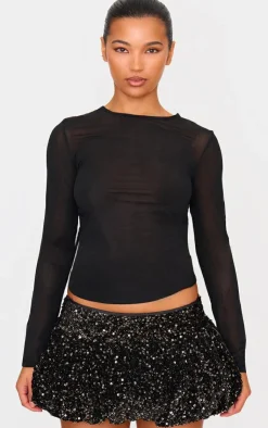 PrettyLittleThing Christmas Party Outfits*Velvet Mixed Sequin Mini Puffball Skirt