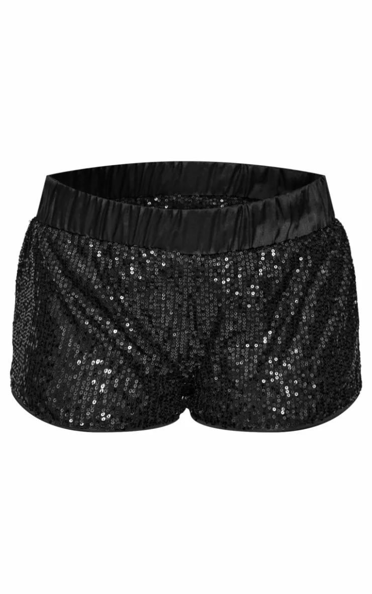 Waistband Detail Sequin Mini Shorts-PrettyLittleThing Sale