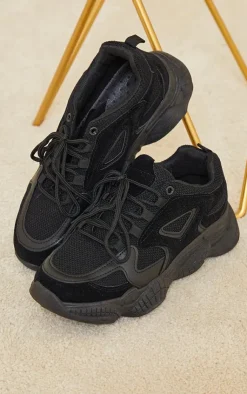 PrettyLittleThing Wide Fit Sandals*Wide Fit Chunky Bubble Sole Panelled Up Sneakers