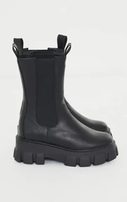 PrettyLittleThing Wide Fit Boots*Wide Fit Extreme Chunky Sole Calf High Chelsea Boots