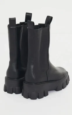 PrettyLittleThing Wide Fit Boots*Wide Fit Extreme Chunky Sole Calf High Chelsea Boots